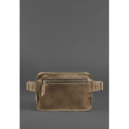 Кожаная поясная сумка Dropbag Mini Blanknote коричневая BN-BAG-6-o – Фото 3