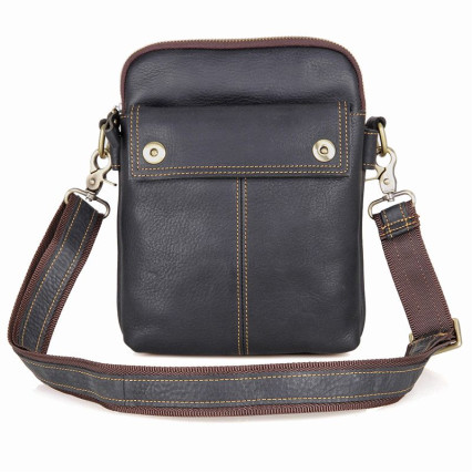 Сумка через плечо кожаная 1002A Buffalo Bags черная – Фото 1