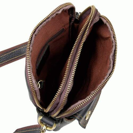 Сумка через плечо кожаная 1002A Buffalo Bags черная – Фото 3