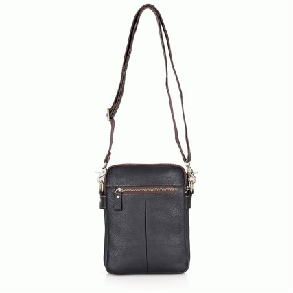 Сумка через плечо кожаная 1002A Buffalo Bags черная – Фото 9