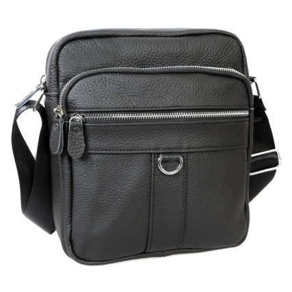 Мужская кожаная сумка Borsa Leather черная 100306-black – Фото 1