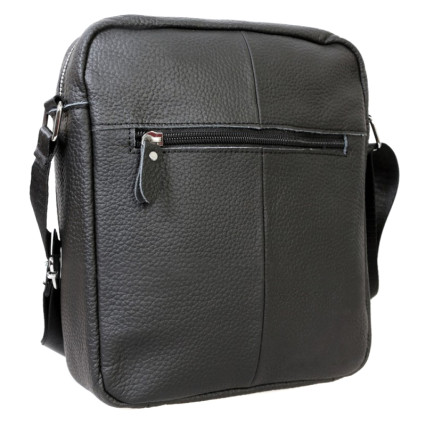Мужская кожаная сумка Borsa Leather черная 100306-black – Фото 3