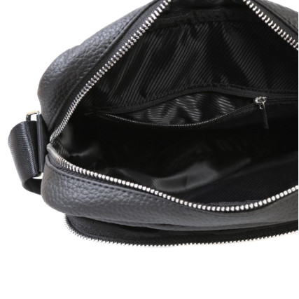 Мужская кожаная сумка Borsa Leather черная 100306-black – Фото 4