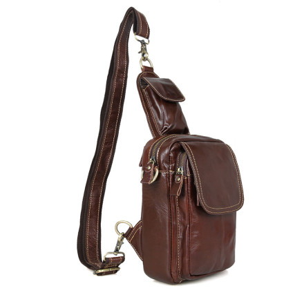 Мужская сумка через плечо Buffalo Bags коричневая 1004B – Фото 4