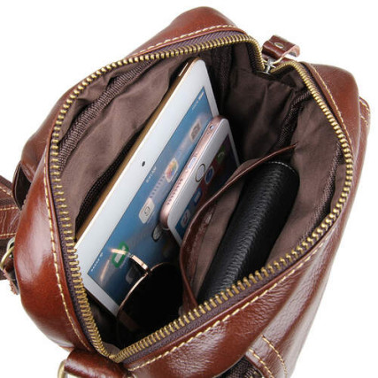 Мужская сумка через плечо Buffalo Bags коричневая 1004B – Фото 5