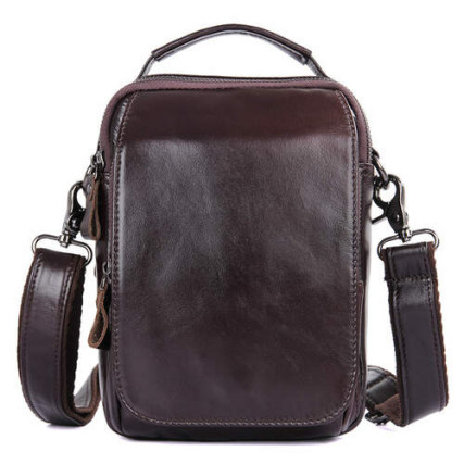 Сумка через плечо кожаная 1012Q Buffalo Bags коричневая – Фото 1