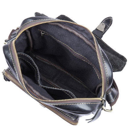 Мужская кожаная сумка через плечо 1016A Buffalo Bags черная – Фото 5