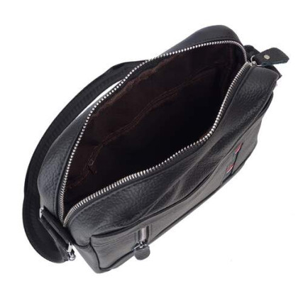 Мужская кожаная сумка Borsa Leather черная 10256-black – Фото 3