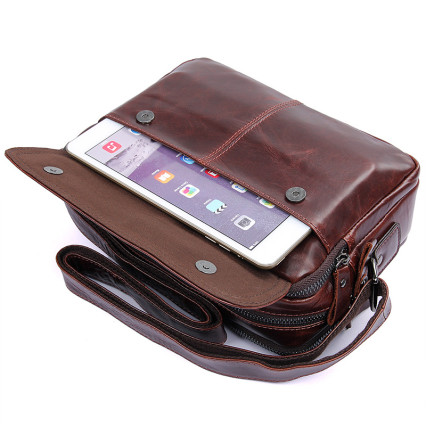 Мужская сумка через плечо Buffalo Bags коричневая 1026B – Фото 5