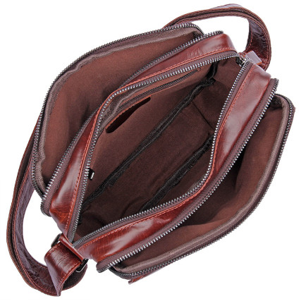 Мужская сумка через плечо Buffalo Bags коричневая 1026B – Фото 6