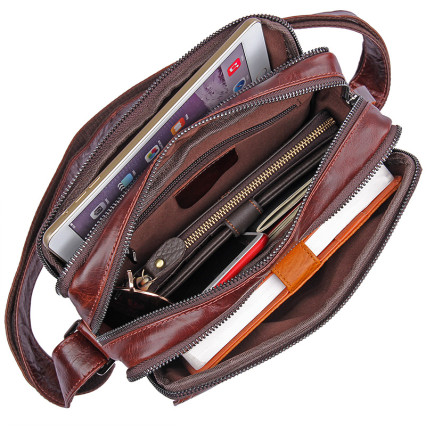 Мужская сумка через плечо Buffalo Bags коричневая 1026B – Фото 7