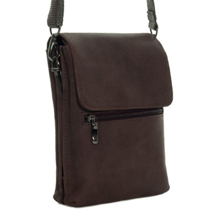 Мужская кожаная сумка Borsa Leather коричневая 104333-brown – Фото 5