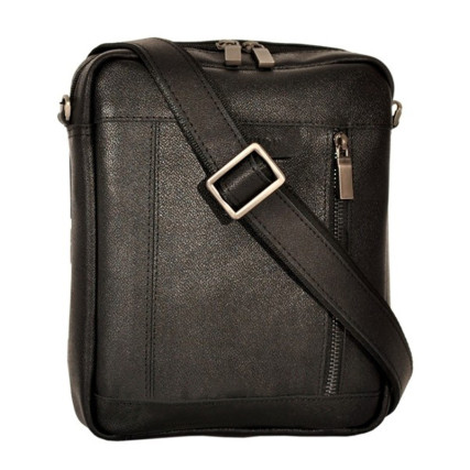 Мужская кожаная сумка Borsa Leather черная 104521-black – Фото 1