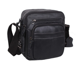 Мужская кожаная сумка Borsa Leather черная 105262-black