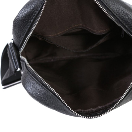 Мужская кожаная сумка Borsa Leather черная 10m8215-black – Фото 4