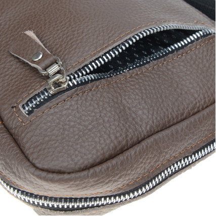 Мужская кожаная сумка Borsa Leather коричневая 10t1024-brown – Фото 4