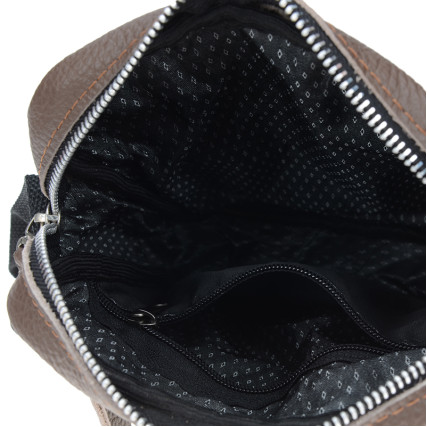 Мужская кожаная сумка Borsa Leather коричневая 10t1024-brown – Фото 5