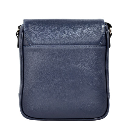 Синяя мужская кожаная сумка-мессенджер BOND 1107-1170