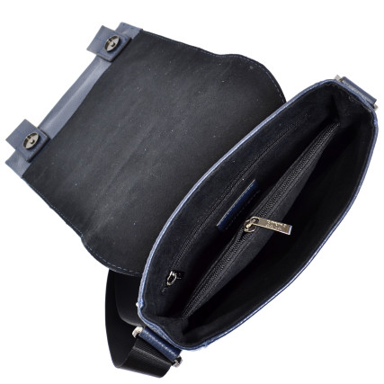 Синяя мужская кожаная сумка-мессенджер BOND 1107-1170