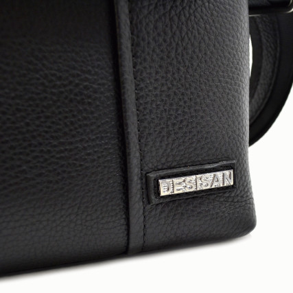 Мужская кожаная сумка DESISAN 1324-01 черная – Фото 6