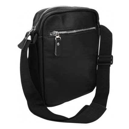 Мужская кожаная сумка Borsa Leather черная 1t1025m-black – Фото 5