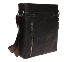 Мужская кожаная сумка Borsa Leather коричневая 1t15502m-brown
