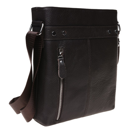 Мужская кожаная сумка Borsa Leather коричневая 1t15502m-brown – Фото 1