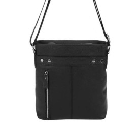 Мужская кожаная сумка Borsa Leather черная 1t5502m-black