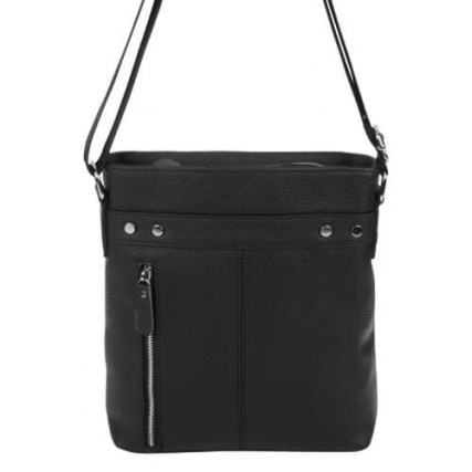 Мужская кожаная сумка Borsa Leather черная 1t5502m-black – Фото 1