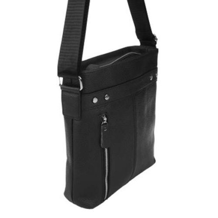 Мужская кожаная сумка Borsa Leather черная 1t5502m-black – Фото 2
