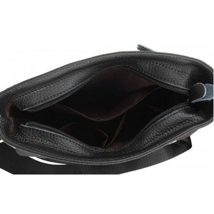 Мужская кожаная сумка Borsa Leather черная 1t5502m-black – Фото 5