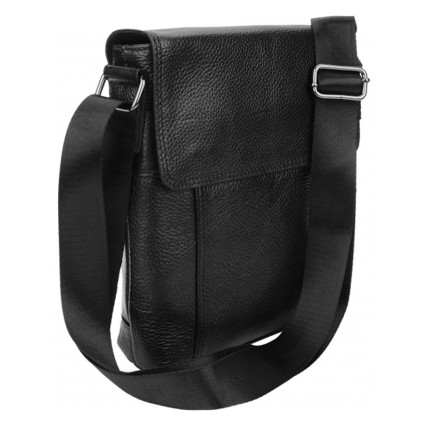 Мужская кожаная сумка Borsa Leather черная 1t8153m-black – Фото 2