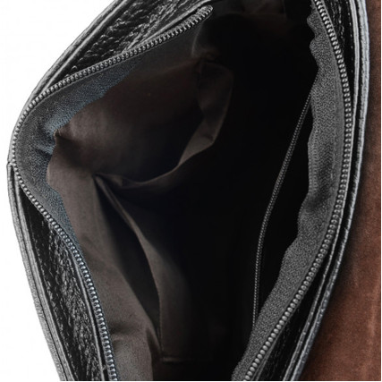Мужская кожаная сумка Borsa Leather черная 1t8153m-black – Фото 5