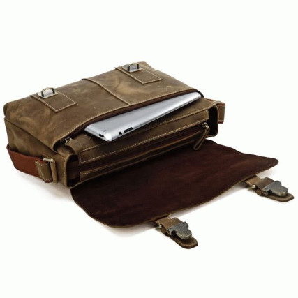 Мужская сумка через плечо 6002B Buffalo Bags коричневая – Фото 4