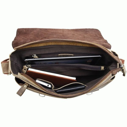 Мужская сумка через плечо 6002B Buffalo Bags коричневая – Фото 5