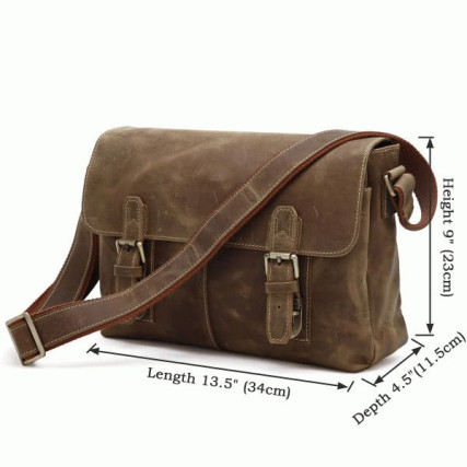 Мужская сумка через плечо 6002B Buffalo Bags коричневая – Фото 6