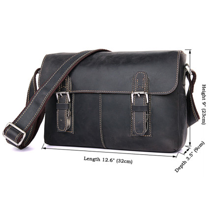Мужская кожаная сумка через плечо 6002J Buffalo Bags коричневая – Фото 10