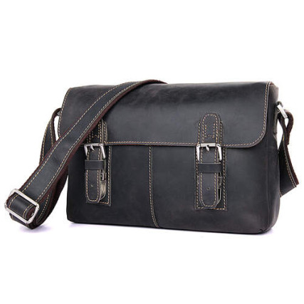 Мужская кожаная сумка через плечо 6002J Buffalo Bags коричневая – Фото 3