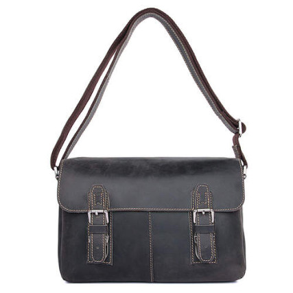 Мужская кожаная сумка через плечо 6002J Buffalo Bags коричневая – Фото 5