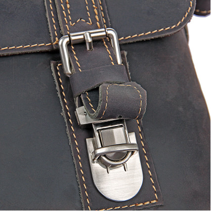 Мужская кожаная сумка через плечо 6002J Buffalo Bags коричневая – Фото 7