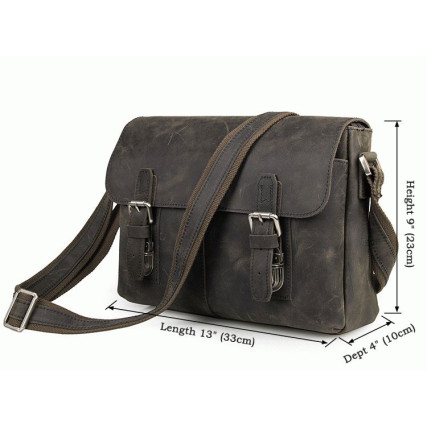 Мужской кожаный мессенджер 6002R Buffalo Bags коричневый – Фото 10