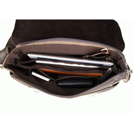 Мужской кожаный мессенджер 6002R Buffalo Bags коричневый – Фото 9