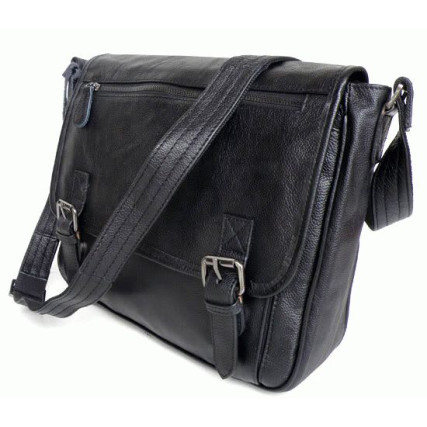 Мужская кожаная сумка через плечо 6046 Buffalo Bags черная – Фото 2