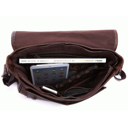 Мужская сумка через плечо 7022LB Buffalo Bags коричневая – Фото 4