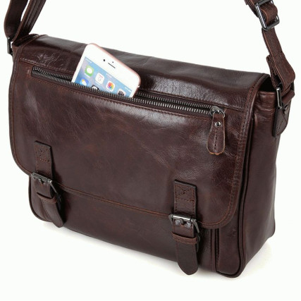 Мужская сумка через плечо 7022Q Buffalo Bags коричневая – Фото 4