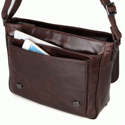 Мужская сумка через плечо 7022Q Buffalo Bags коричневая – Фото 5