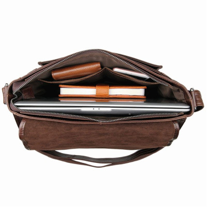 Мужская сумка через плечо 7022Q Buffalo Bags коричневая – Фото 7
