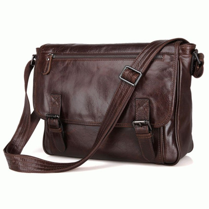 Мужская сумка через плечо 7022Q Buffalo Bags коричневая – Фото 9