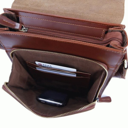 Мужская сумка через плечо 7054B Buffalo Bags коричневая – Фото 5