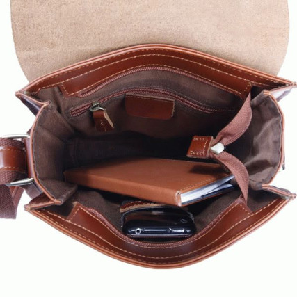 Мужская сумка через плечо 7054B Buffalo Bags коричневая – Фото 6